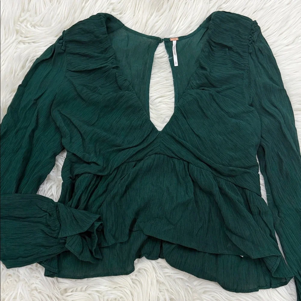 Free People Women's Daia Puff Sleeve Top- Garden Gem - Picture 7 of 9